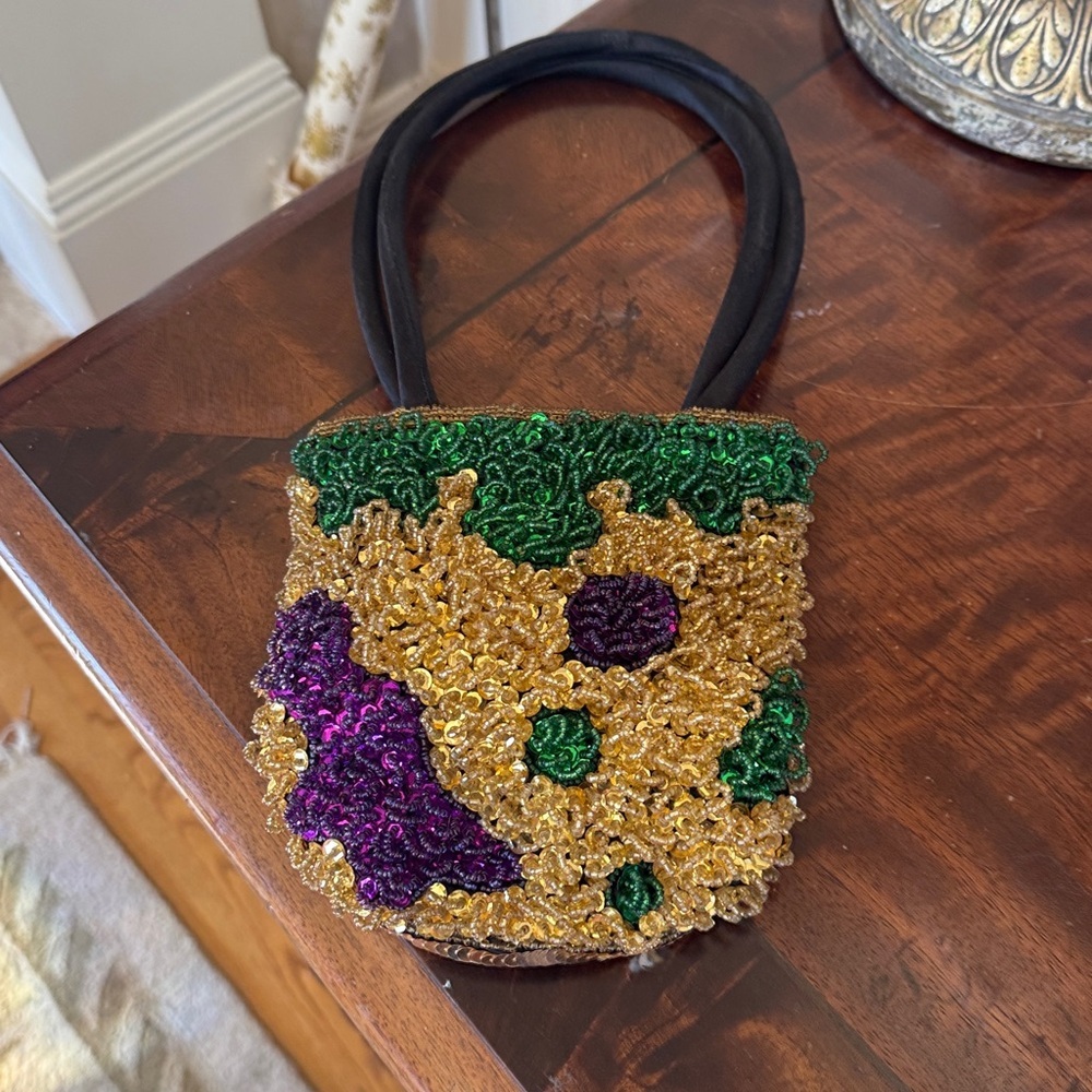 MARDI GRAS ladies beaded vintage small bag very good condition - Picture 6 of 12